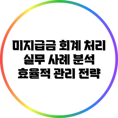 미지급금 회계 처리 실무 사례 분석: 효율적 관리 전략