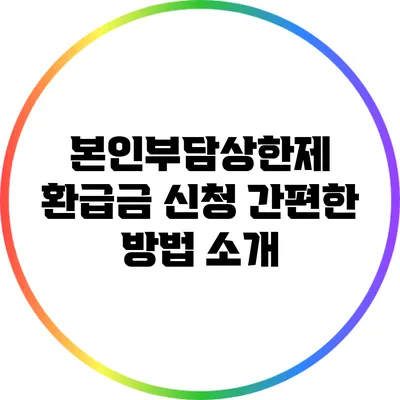 본인부담상한제 환급금 신청 간편한 방법 소개