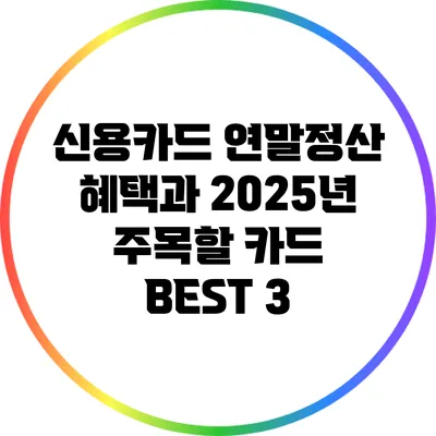 신용카드 연말정산 혜택과 2025년 주목할 카드 BEST 3