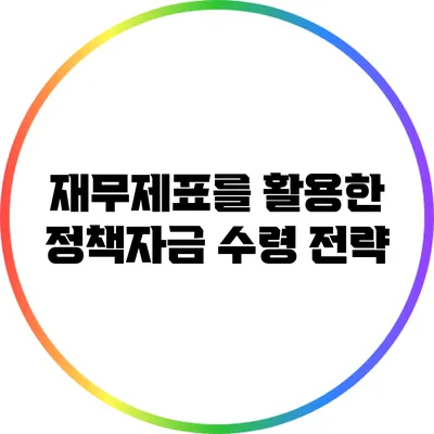 재무제표를 활용한 정책자금 수령 전략