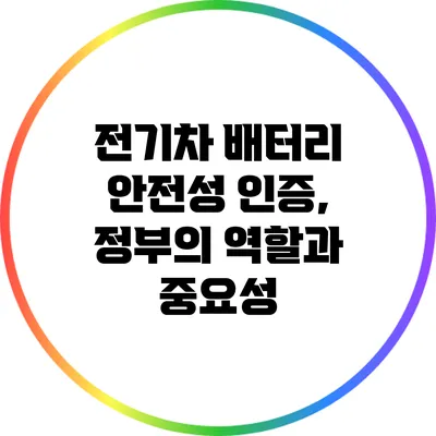 전기차 배터리 안전성 인증, 정부의 역할과 중요성