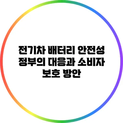 전기차 배터리 안전성: 정부의 대응과 소비자 보호 방안