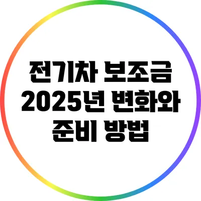 전기차 보조금 2025년 변화와 준비 방법