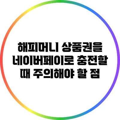 해피머니 상품권을 네이버페이로 충전할 때 주의해야 할 점