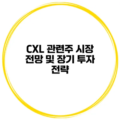 CXL 관련주 시장 전망 및 장기 투자 전략