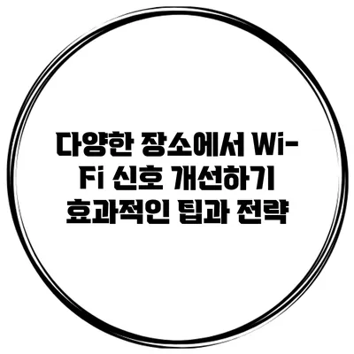 다양한 장소에서 Wi-Fi 신호 개선하기: 효과적인 팁과 전략