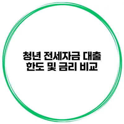 청년 전세자금 대출 한도 및 금리 비교