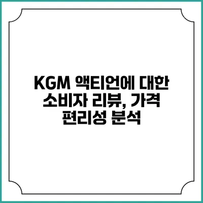 KGM 액티언에 대한 소비자 리뷰, 가격 편리성 분석