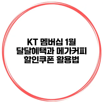 KT 멤버십 1월 달달혜택과 메가커피 할인쿠폰 활용법