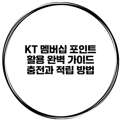 KT 멤버십 포인트 활용 완벽 가이드: 충전과 적립 방법