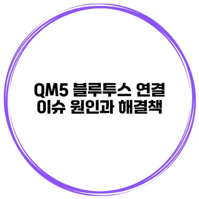 QM5 블루투스 연결 이슈 원인과 해결책