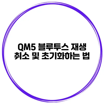 QM5 블루투스 재생 취소 및 초기화하는 법