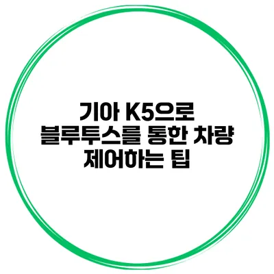 기아 K5으로 블루투스를 통한 차량 제어하는 팁