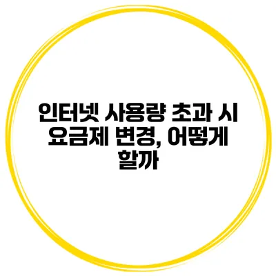 인터넷 사용량 초과 시 요금제 변경, 어떻게 할까?