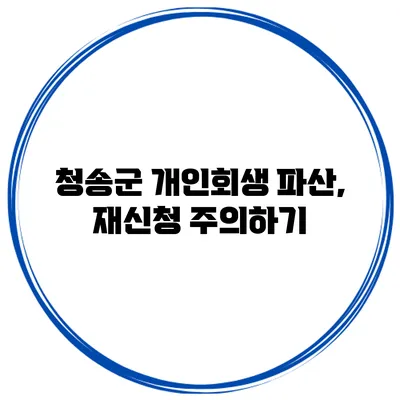 청송군 개인회생 파산, 재신청 주의하기